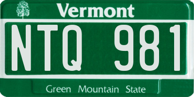 VT license plate NTQ981