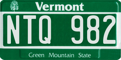 VT license plate NTQ982