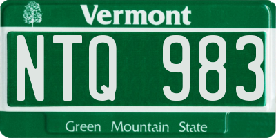 VT license plate NTQ983