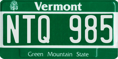 VT license plate NTQ985