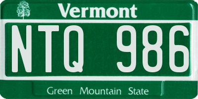 VT license plate NTQ986