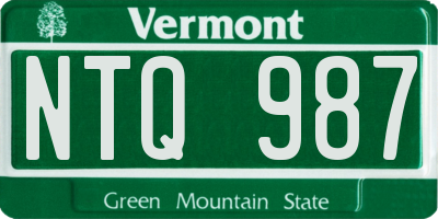 VT license plate NTQ987