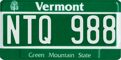 VT license plate NTQ988