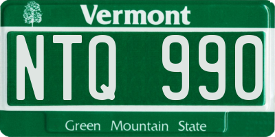 VT license plate NTQ990