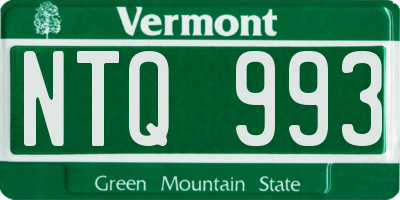 VT license plate NTQ993