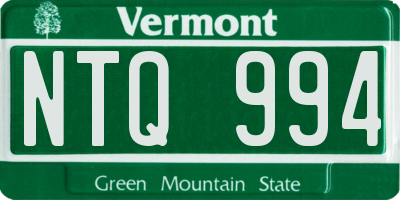 VT license plate NTQ994