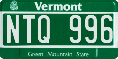 VT license plate NTQ996
