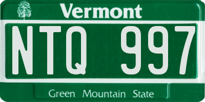 VT license plate NTQ997