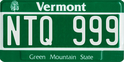 VT license plate NTQ999