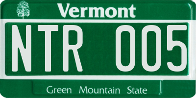 VT license plate NTR005