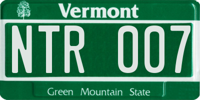 VT license plate NTR007