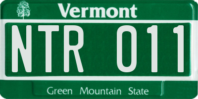 VT license plate NTR011