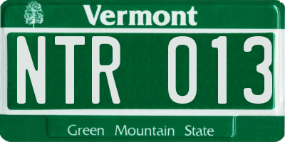 VT license plate NTR013