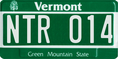 VT license plate NTR014