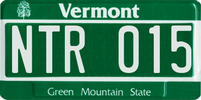 VT license plate NTR015