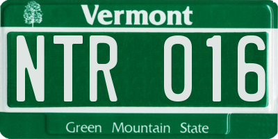 VT license plate NTR016