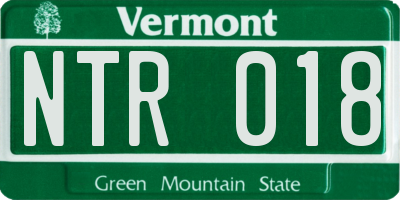 VT license plate NTR018