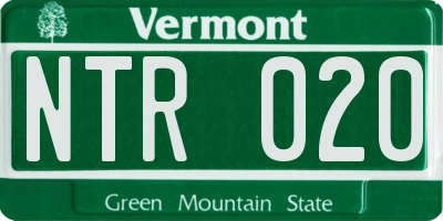 VT license plate NTR020