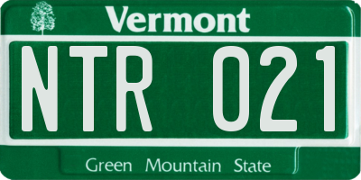 VT license plate NTR021