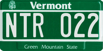 VT license plate NTR022
