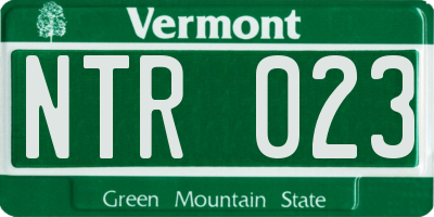 VT license plate NTR023