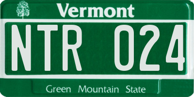 VT license plate NTR024