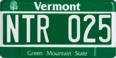 VT license plate NTR025