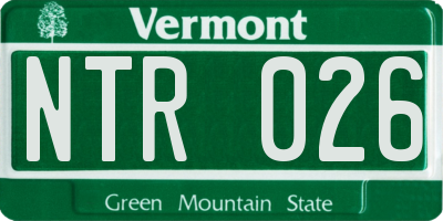 VT license plate NTR026