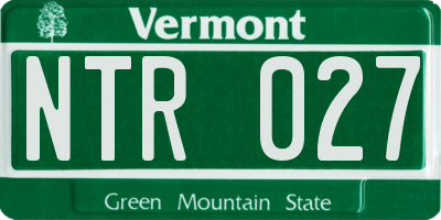VT license plate NTR027