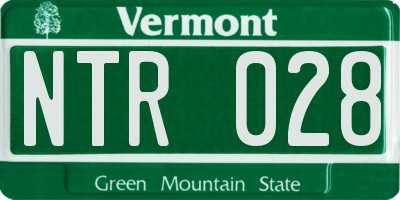 VT license plate NTR028