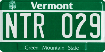 VT license plate NTR029