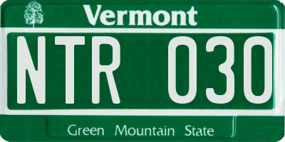 VT license plate NTR030