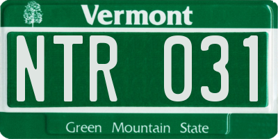 VT license plate NTR031