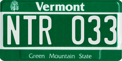 VT license plate NTR033