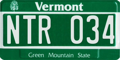VT license plate NTR034