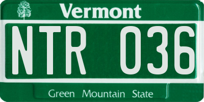 VT license plate NTR036
