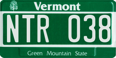 VT license plate NTR038