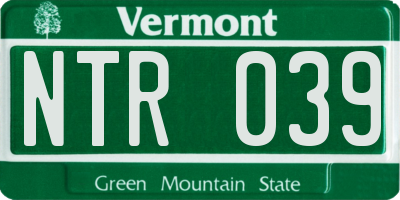 VT license plate NTR039