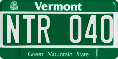 VT license plate NTR040
