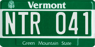 VT license plate NTR041