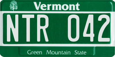 VT license plate NTR042
