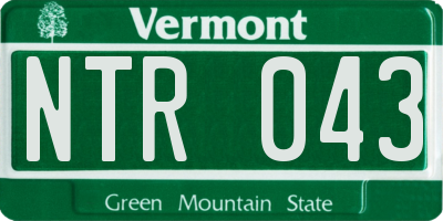 VT license plate NTR043