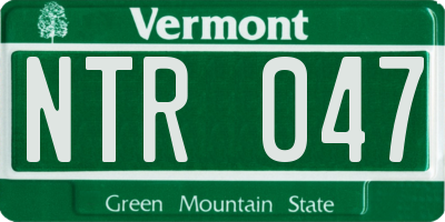 VT license plate NTR047