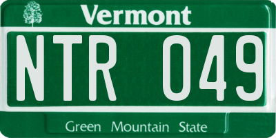 VT license plate NTR049