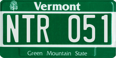 VT license plate NTR051
