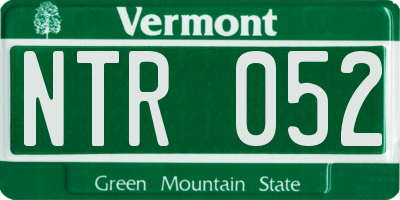 VT license plate NTR052