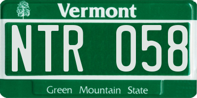 VT license plate NTR058