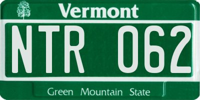 VT license plate NTR062