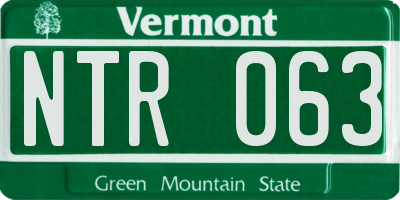 VT license plate NTR063