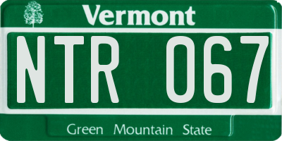VT license plate NTR067